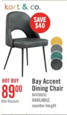 The Brick Kort & Co. Bay Dining Chair with Vegan Leather Fabric, Metal - Charcoal offer