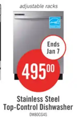 The Brick Samsung 24 53 dBA Built-In Top-Control Dishwasher with Hybrid Tub - DW80CG4021SRAA offer