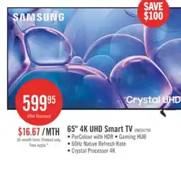 The Brick SAMSUNG 65 U7900F Crystal UHD 4K Smart Tizen OS TV (UN65U7900FFXZC) - 2025 Model offer