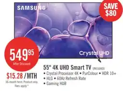 The Brick SAMSUNG 55 U8000 Crystal 4K UHD Smart Tizen OS TV (UN55U8000FFXZC) - 2025 Model offer
