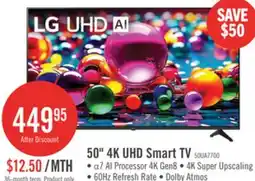 The Brick LG 50 UA77 4K UHD Smart webOS TV (50UA7700PUB.ACCQ) - 2025 Model offer