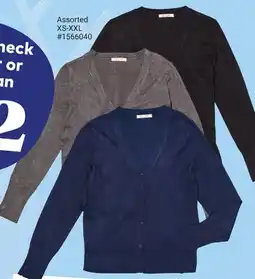 Giant Tiger twist V-neck pullover or cardigan offer