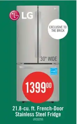 The Brick LG 30 21.8 Cu. Ft. French Door Standard-Depth Refrigerator - Stainless Steel - LFCS22520S offer