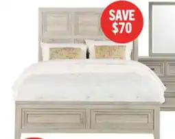 The Brick Lara Panel Bed with Headboard & Frame, Antique Grey - Queen Size offer