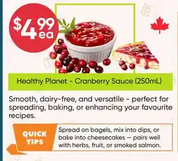 Healthy Planet Healthy Planet - Cranberry Sauce (250mL) offer