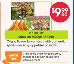 Healthy Planet Indian Life Samosas (400g) All Kinds offer