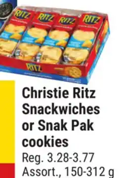 Giant Tiger Christie Ritz Snackwiches or Snak Pak cookies offer