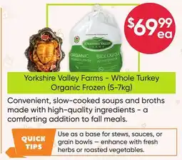 Healthy Planet Yorkshire Valley Farms - Whole Turkey Organic Frozen (5-7kg) offer