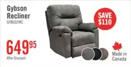 The Brick Made in Canada Gybson 38 Fabric Glider Reclining Chair - Grey offer