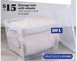 Giant Tiger Storage tote with wheels offer