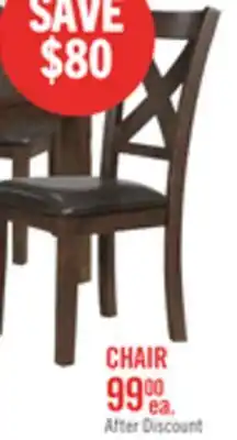 The Brick Talia Dining Chair with Vegan-Leather Fabric, Cross-Back - Grey/Brown offer