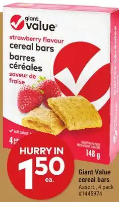 Giant Tiger Giant Value cereal bars offer