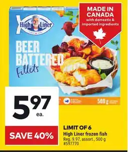 Giant Tiger High Liner frozen fish offer