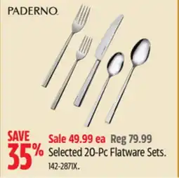 Canadian Tire PADERNO Selected 20-Pc Flatware Sets offer
