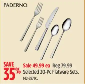 Canadian Tire PADERNO Selected 20-Pc Flatware Sets offer