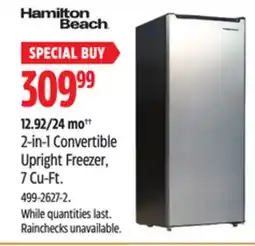 Canadian Tire 2-in-1 Convertible Upright Freezer, 7 Cu-Ft Hamilton Beach offer