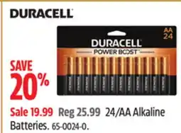 Canadian Tire Duracell 24/AA Alkaline Batteries offer