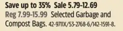 Canadian Tire Selected Garbage and Compost Bags offer
