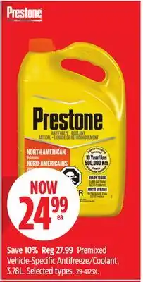 Canadian Tire Prestone Premixed Vehicle-Specific Antifreeze/Coolant, 3.78L offer