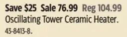 Canadian Tire Noma Oscillating Tower Ceramic Heater offer