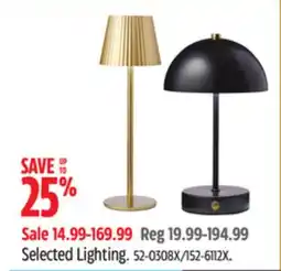 Canadian Tire Selected Lighting offer