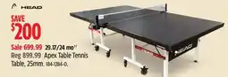 Canadian Tire Head Apex Table Tennis Table, 25mm offer