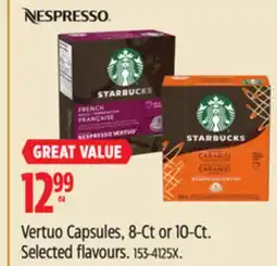 Canadian Tire Nespresso Vertuo Capsules, 8-Ct or 10-Ct offer