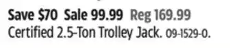 Canadian Tire Certified 2.5-Ton Trolley Jack offer