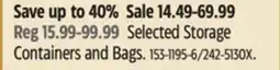 Canadian Tire Selected Storage Containers and Bags offer