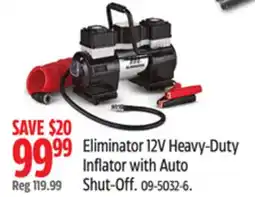 Canadian Tire MotoMaster Eliminator 12V Heavy-Duty Inflator with Auto Shut-Off offer