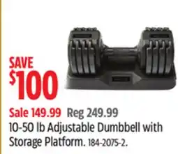 Canadian Tire 10-50 lb Adjustable Dumbbell with Storage Platform offer