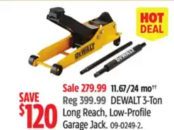 Canadian Tire DEWALT 3-Ton Long Reach, Low-Profile Garage Jack offer