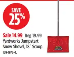 Canadian Tire Yardworks Jumpstart Snow Shovel, 18˝ Scoop offer