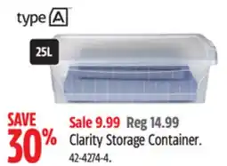 Canadian Tire type A Clarity Storage Container offer