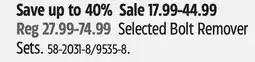 Canadian Tire Maximum Selected Bolt Remover Sets offer