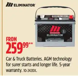 Canadian Tire Eliminator Car & Truck Batteries offer