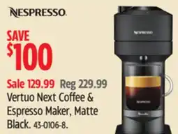 Canadian Tire Nespresso Vertuo Next Coffee & Espresso Maker, Matte Black offer
