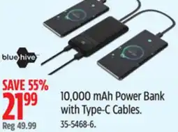 Canadian Tire 10,000 mAh Power Bank with Type-C Cables offer