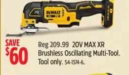 Canadian Tire Dewalt 20V MAX XR Brushless Oscillating Multi-Tool offer