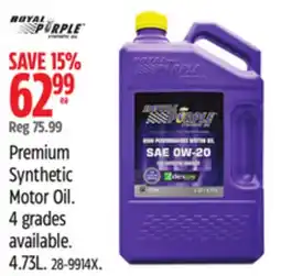 Canadian Tire Premium Synthetic Motor Oil offer