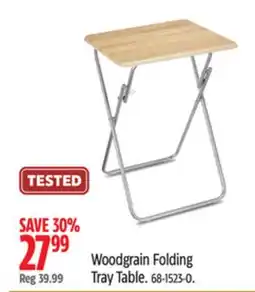 Canadian Tire For Living Woodgrain Folding Tray Table offer