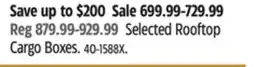 Canadian Tire Selected Rooftop Cargo Boxes offer