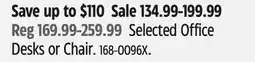 Canadian Tire Selected Office Desks or Chair offer