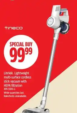 Canadian Tire Tineco LiteVak Lightweight multi-surface cordless stick vacuum with HEPA filtration offer