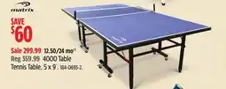 Canadian Tire Matrix 4000 Table Tennis Table, 5 x 9´ offer