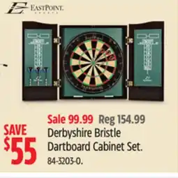 Canadian Tire Eastpoint Derbyshire Bristle Dartboard Cabinet Set offer