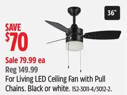 Canadian Tire For Living LED Ceiling Fan with Pull Chains offer