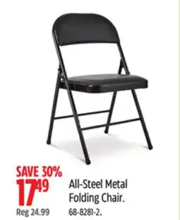 Canadian Tire For Living All-Steel Metal Folding Chair offer