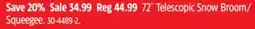 Canadian Tire Reflex 72˝ Telescopic Snow Broom/ Squeegee offer