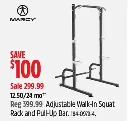 Canadian Tire Marcy Adjustable Walk-In Squat Rack and Pull-Up Bar offer
